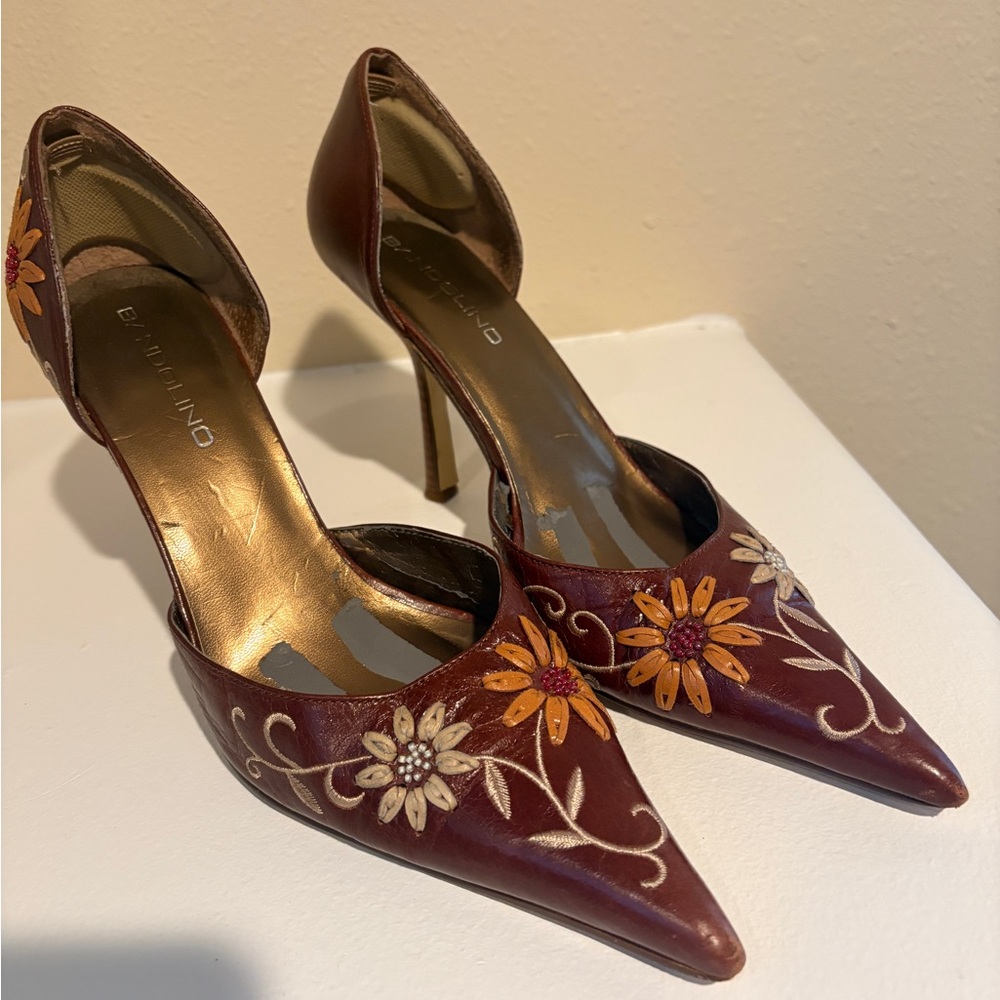 Bandolino Brown Floral Heels